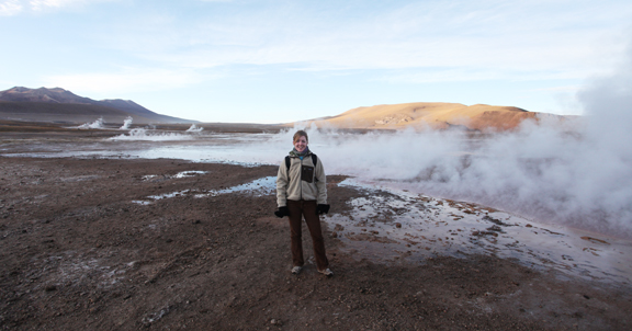 Kendal at the Tatio Gysers Kendal at the Tatio Gysers