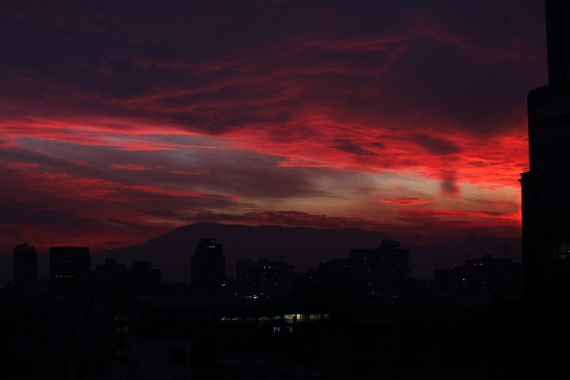 Smoggy sunset